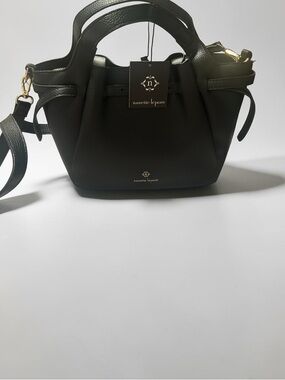 nanette lepore Black Pebbled Leather Satchel nwt .
